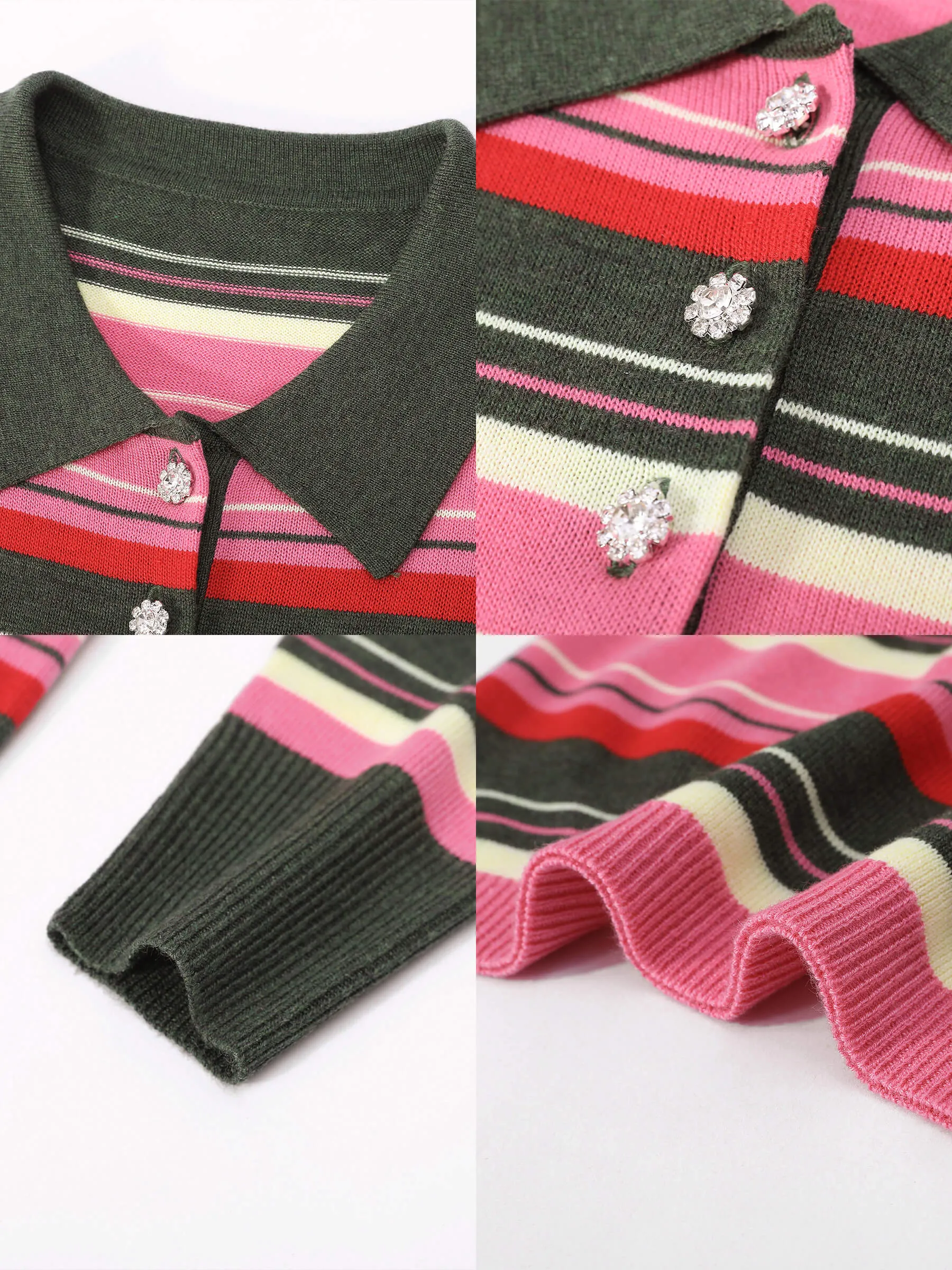 Stripped Knitted Dress with Wool Blend