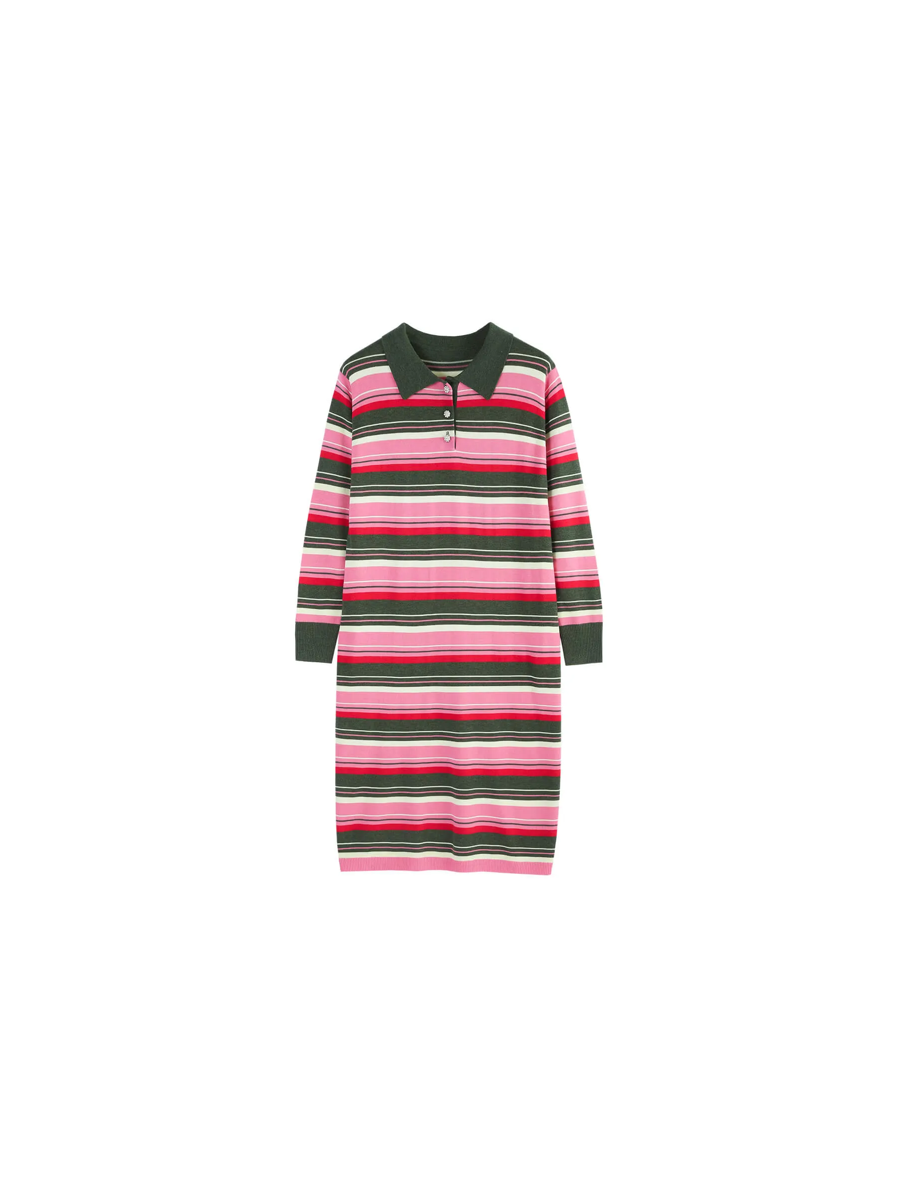 Stripped Knitted Dress with Wool Blend