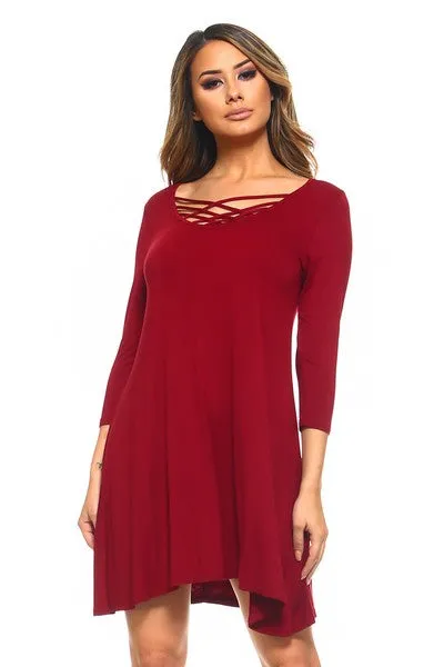 Sunday Strolls Cross Strap Swing Dress