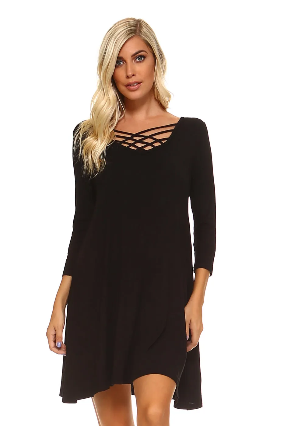Sunday Strolls Cross Strap Swing Dress