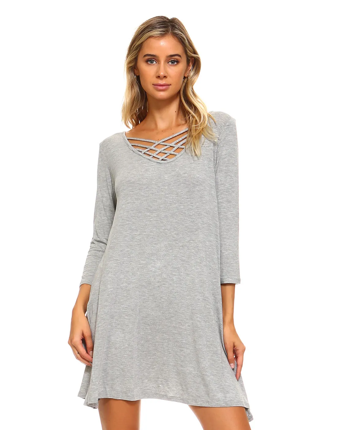 Sunday Strolls Cross Strap Swing Dress
