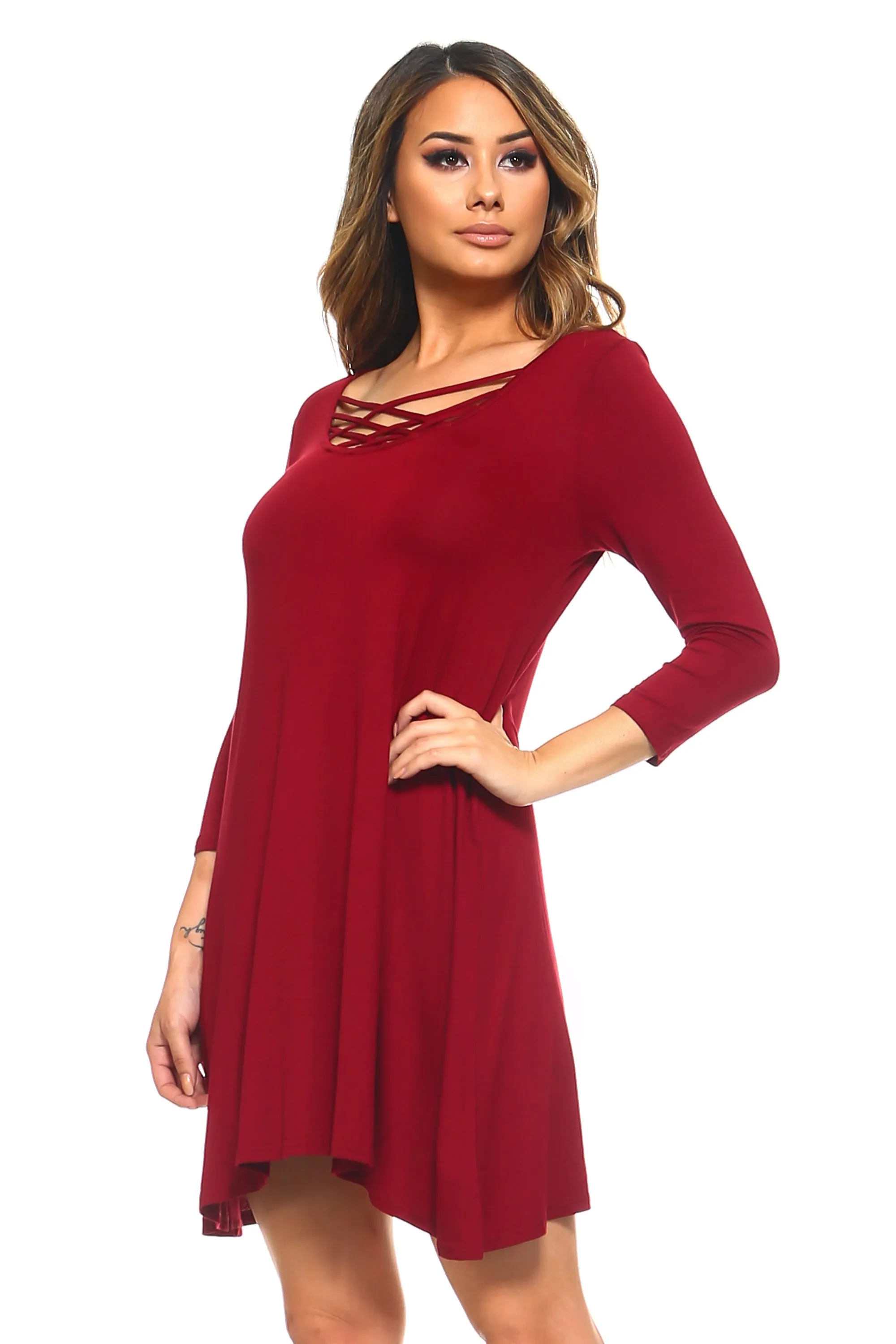 Sunday Strolls Cross Strap Swing Dress