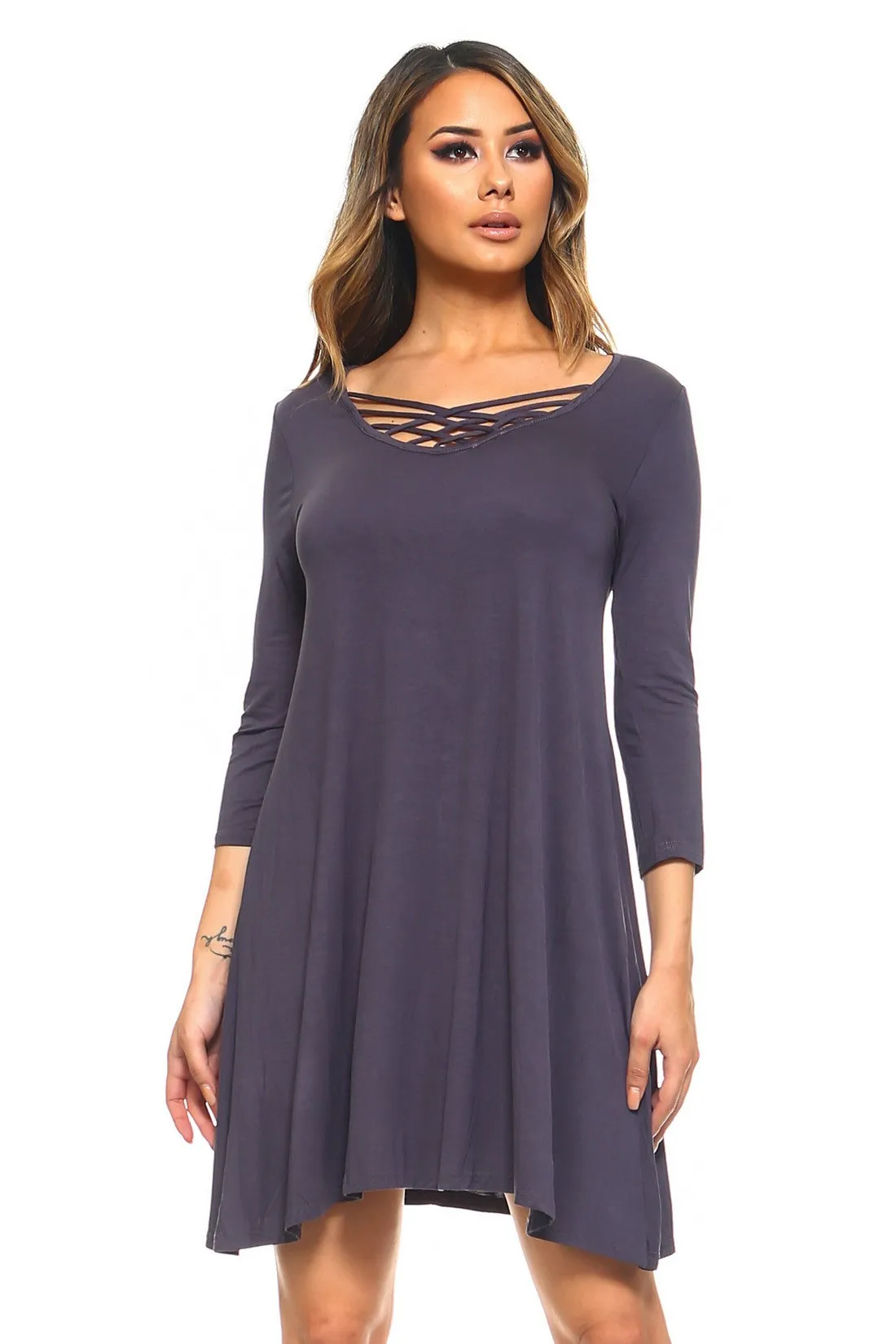 Sunday Strolls Cross Strap Swing Dress