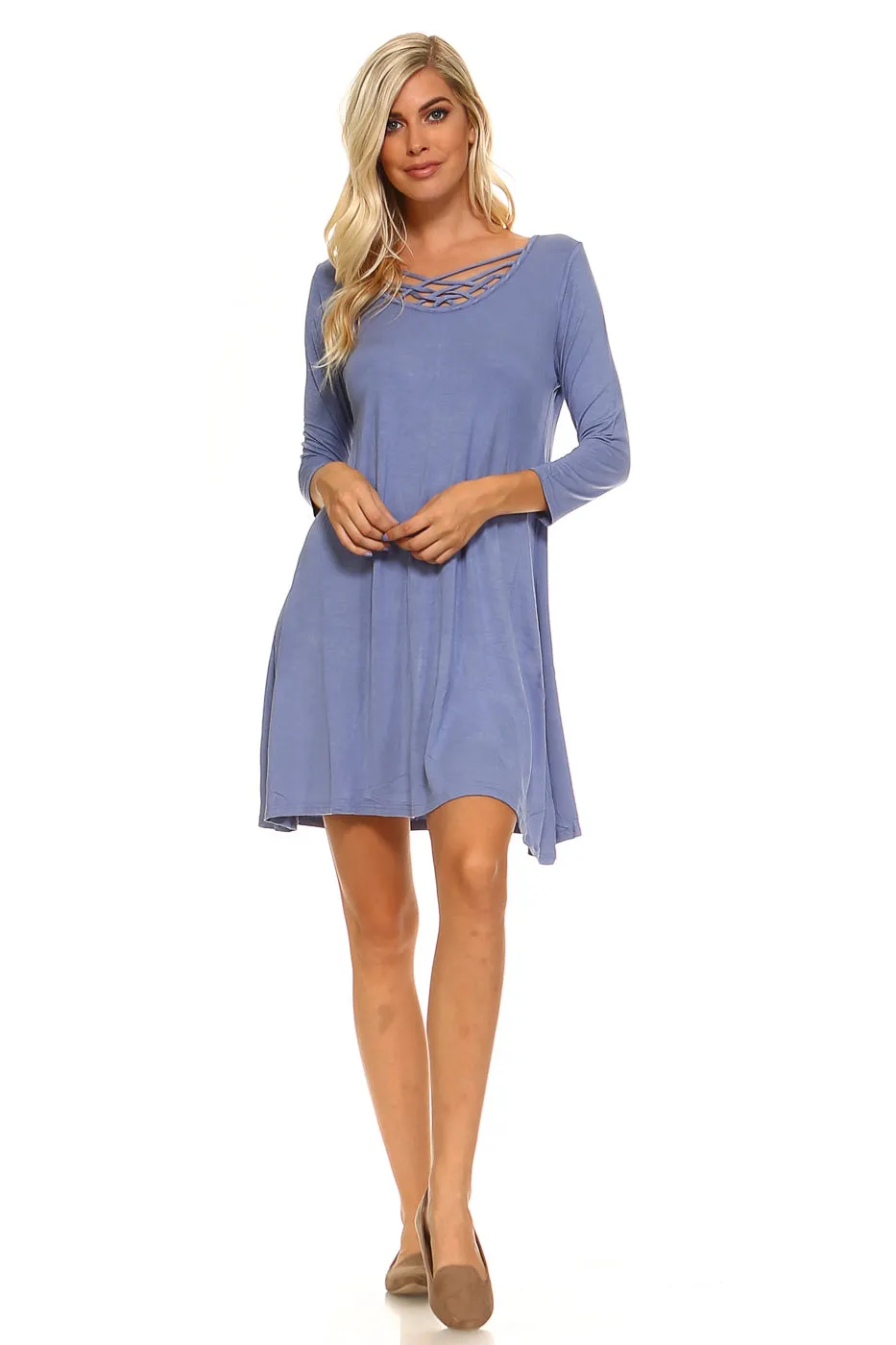 Sunday Strolls Cross Strap Swing Dress