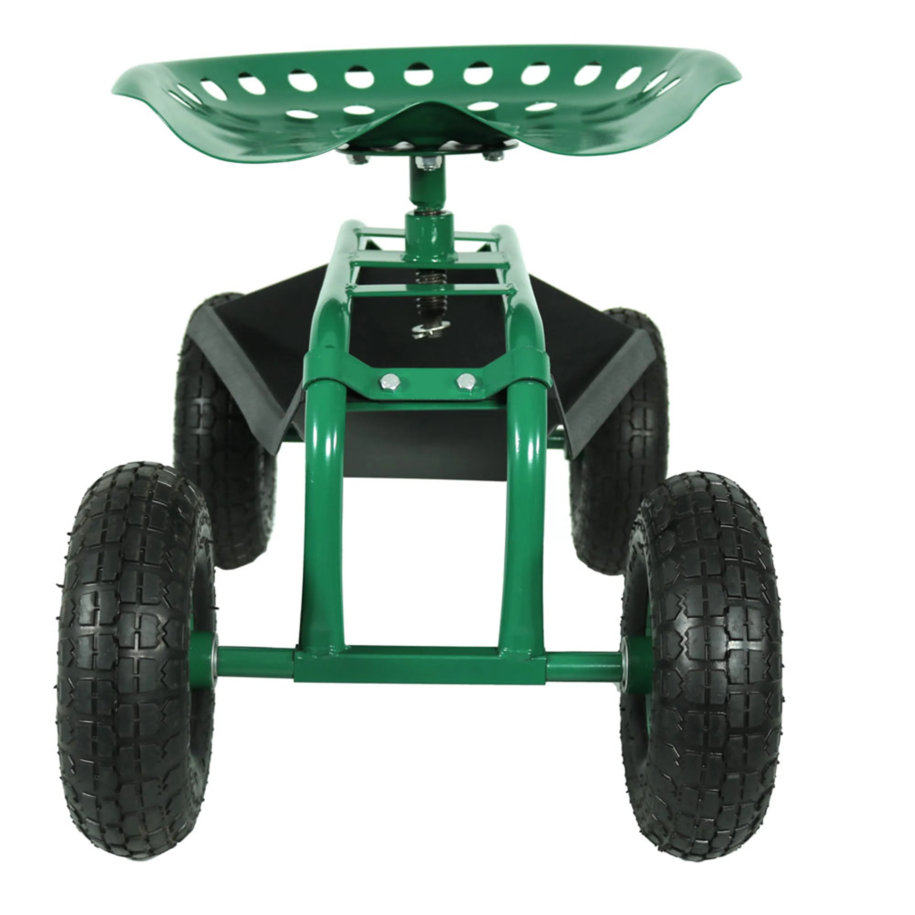Sunnydaze Rolling Garden Cart with 360-Degree Swivel Seat and Tray