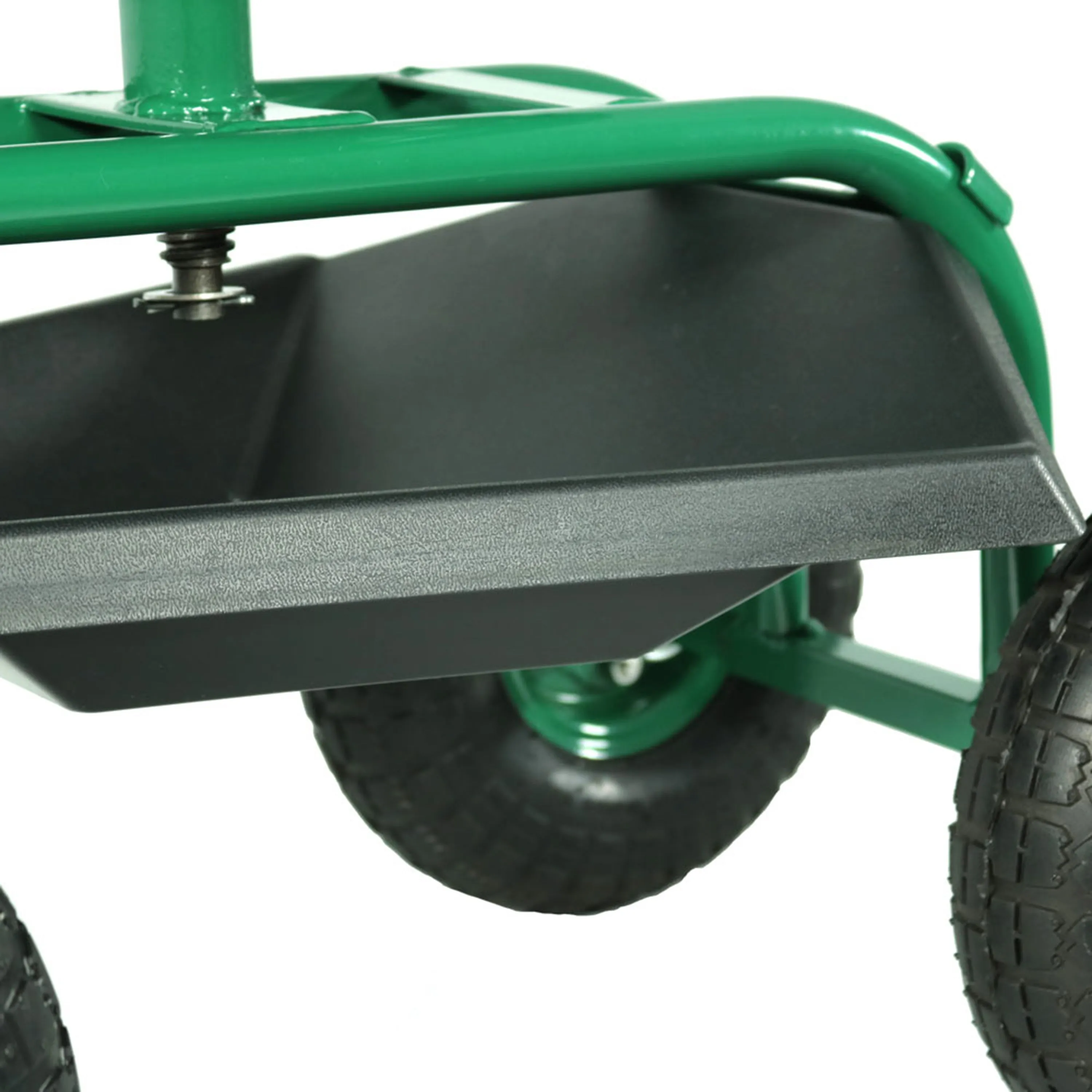 Sunnydaze Rolling Garden Cart with 360-Degree Swivel Seat and Tray