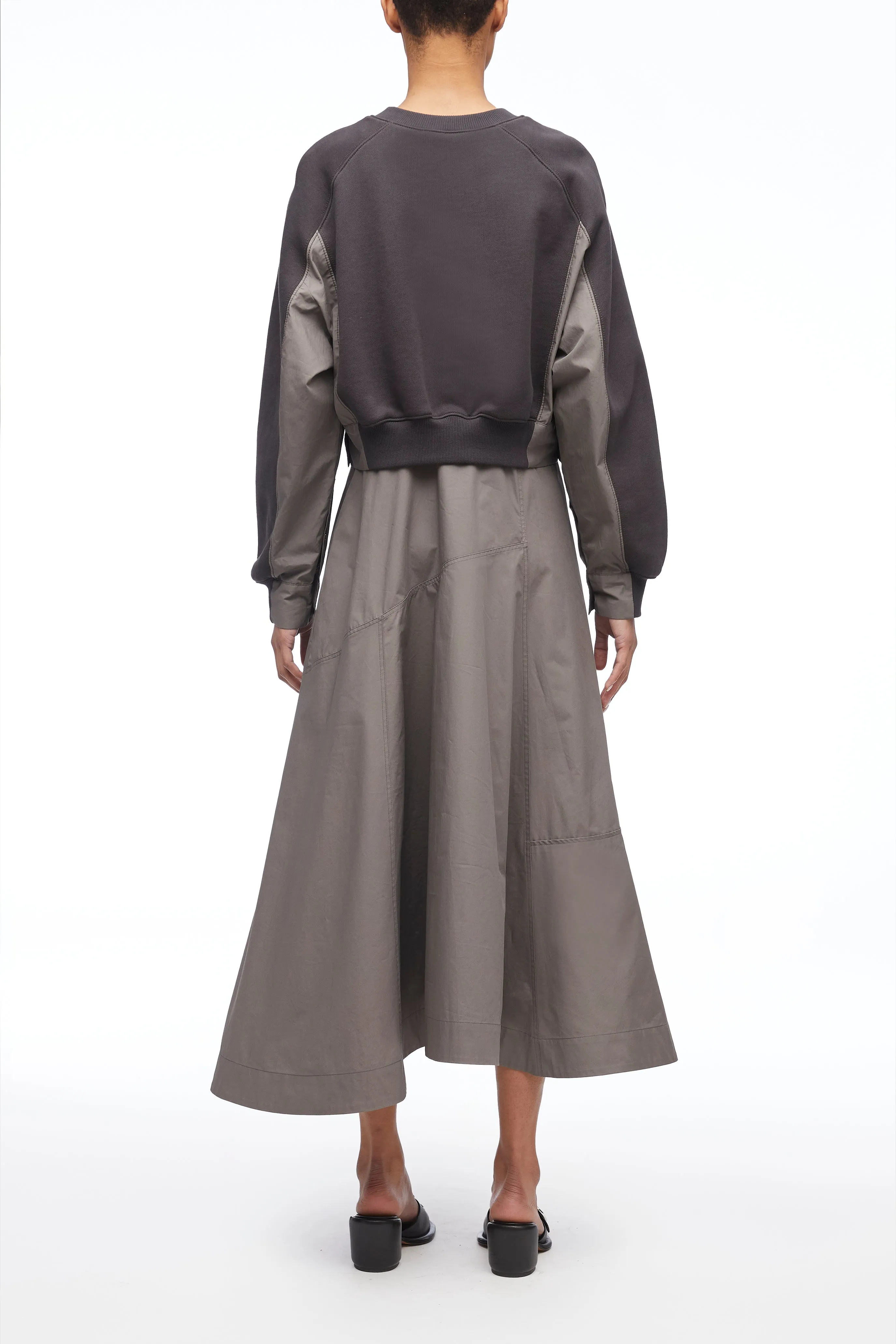 Sweatshirt Poplin Combo Dress