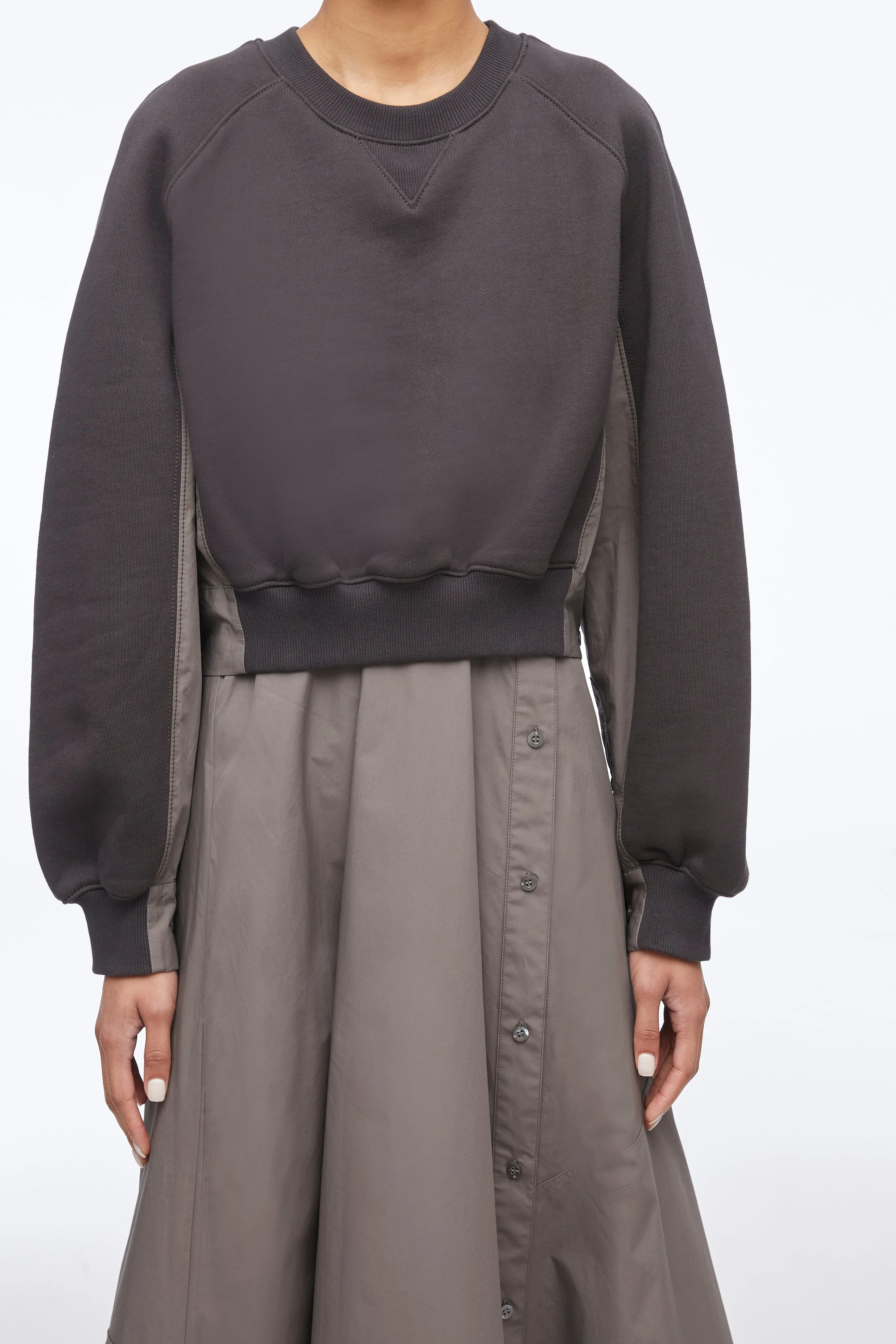 Sweatshirt Poplin Combo Dress