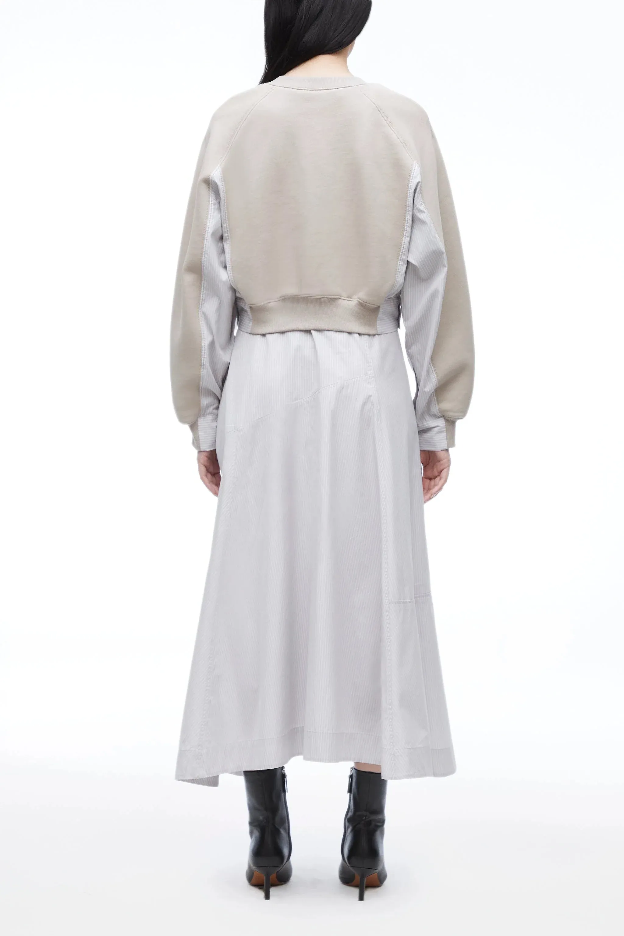 Sweatshirt Poplin Combo Dress
