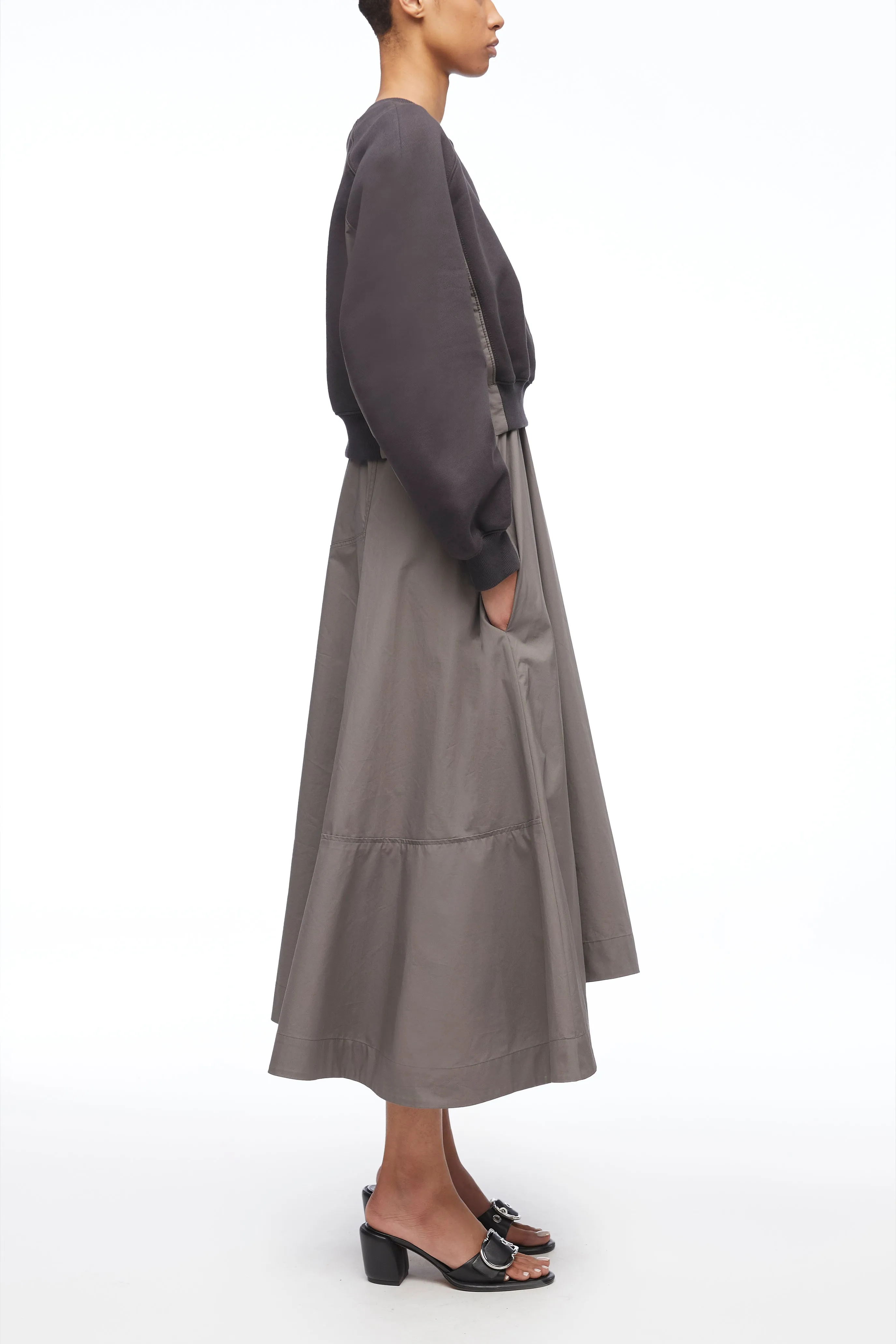 Sweatshirt Poplin Combo Dress