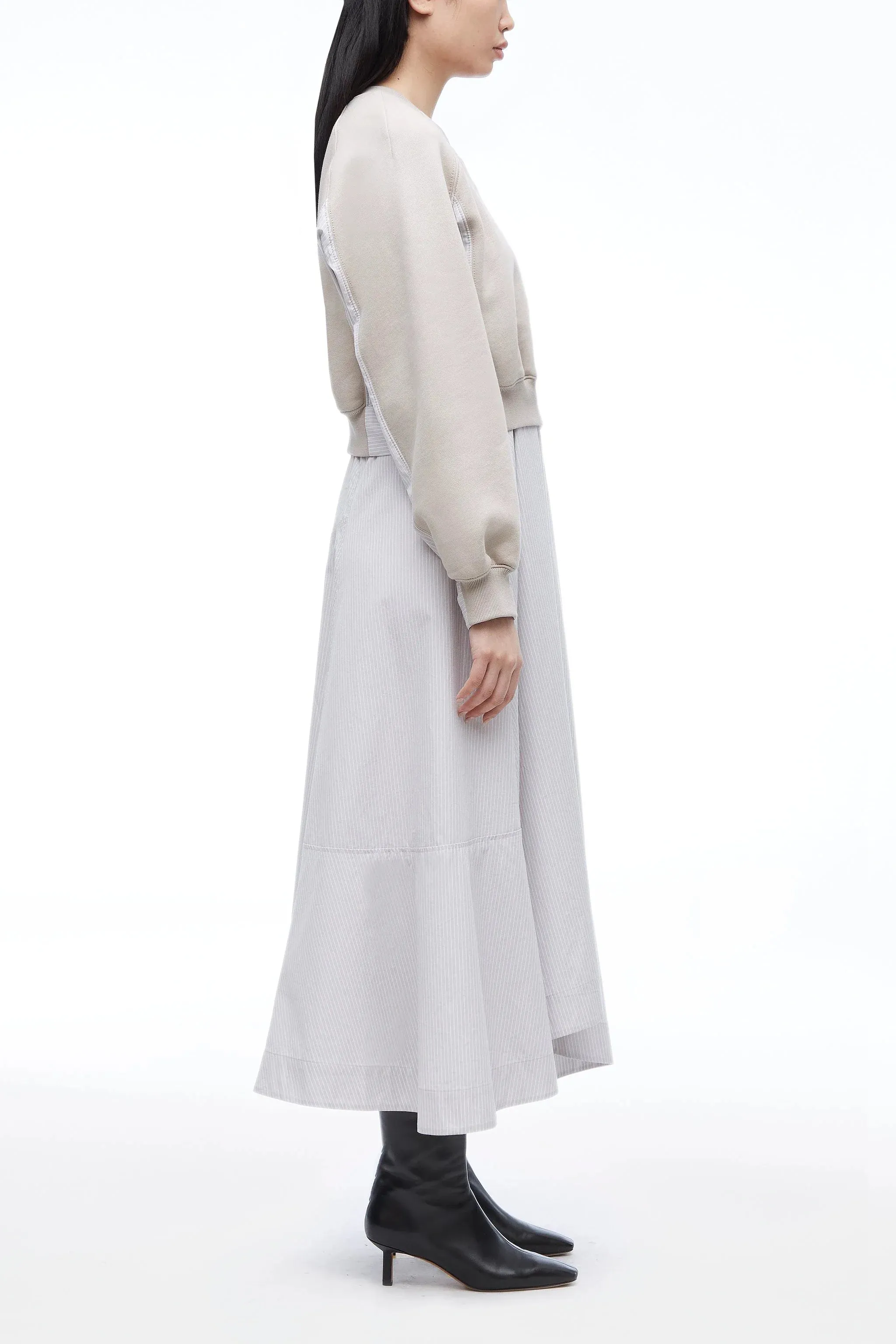 Sweatshirt Poplin Combo Dress