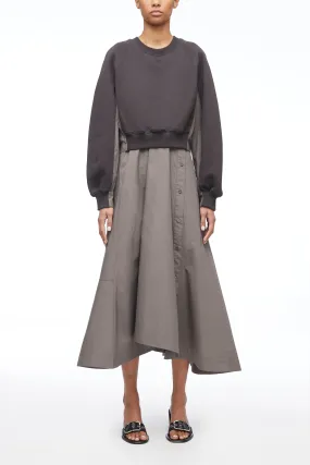 Sweatshirt Poplin Combo Dress