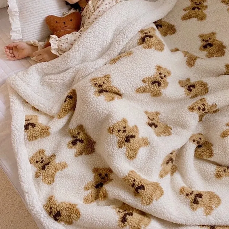 Teddy Bear Print Blanket