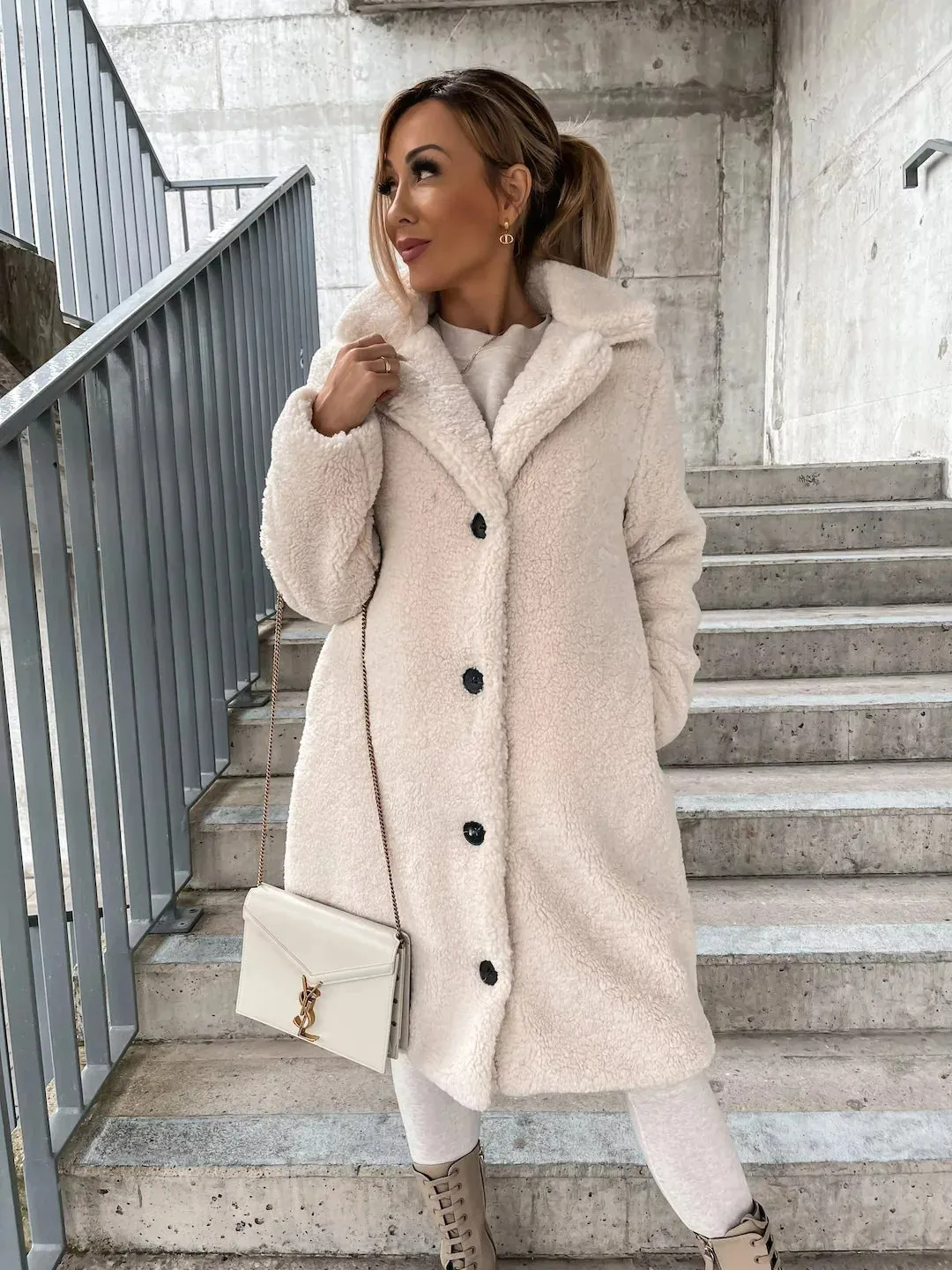 Women's Casual Soft Plush Teddy Trench Coat | Ideal for Autumn/Winter
