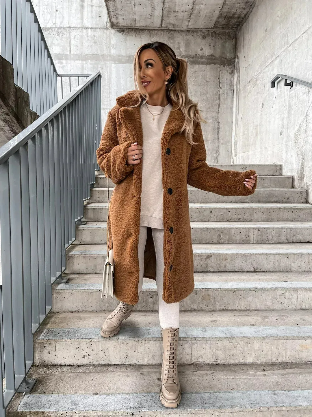 Women's Casual Soft Plush Teddy Trench Coat | Ideal for Autumn/Winter