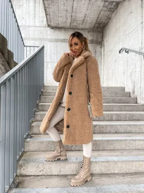 Women's Casual Soft Plush Teddy Trench Coat | Ideal for Autumn/Winter