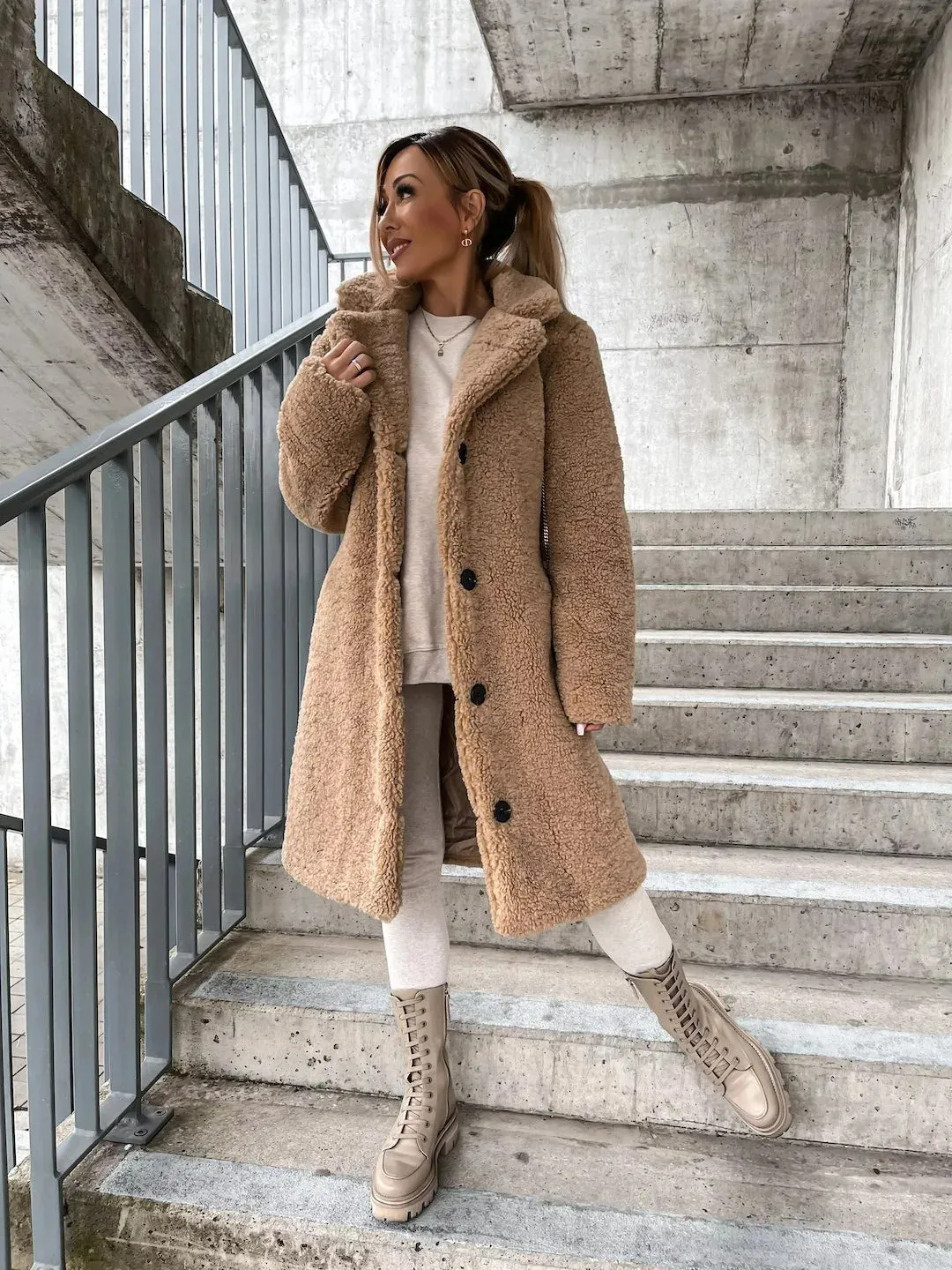 Women's Casual Soft Plush Teddy Trench Coat | Ideal for Autumn/Winter