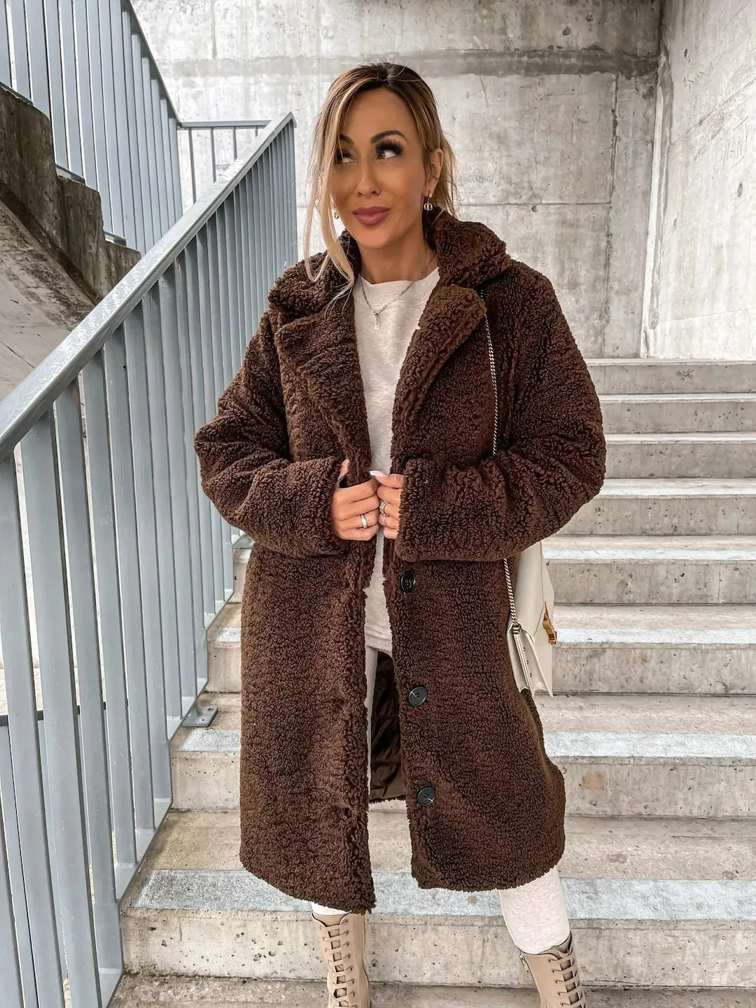 Women's Casual Soft Plush Teddy Trench Coat | Ideal for Autumn/Winter