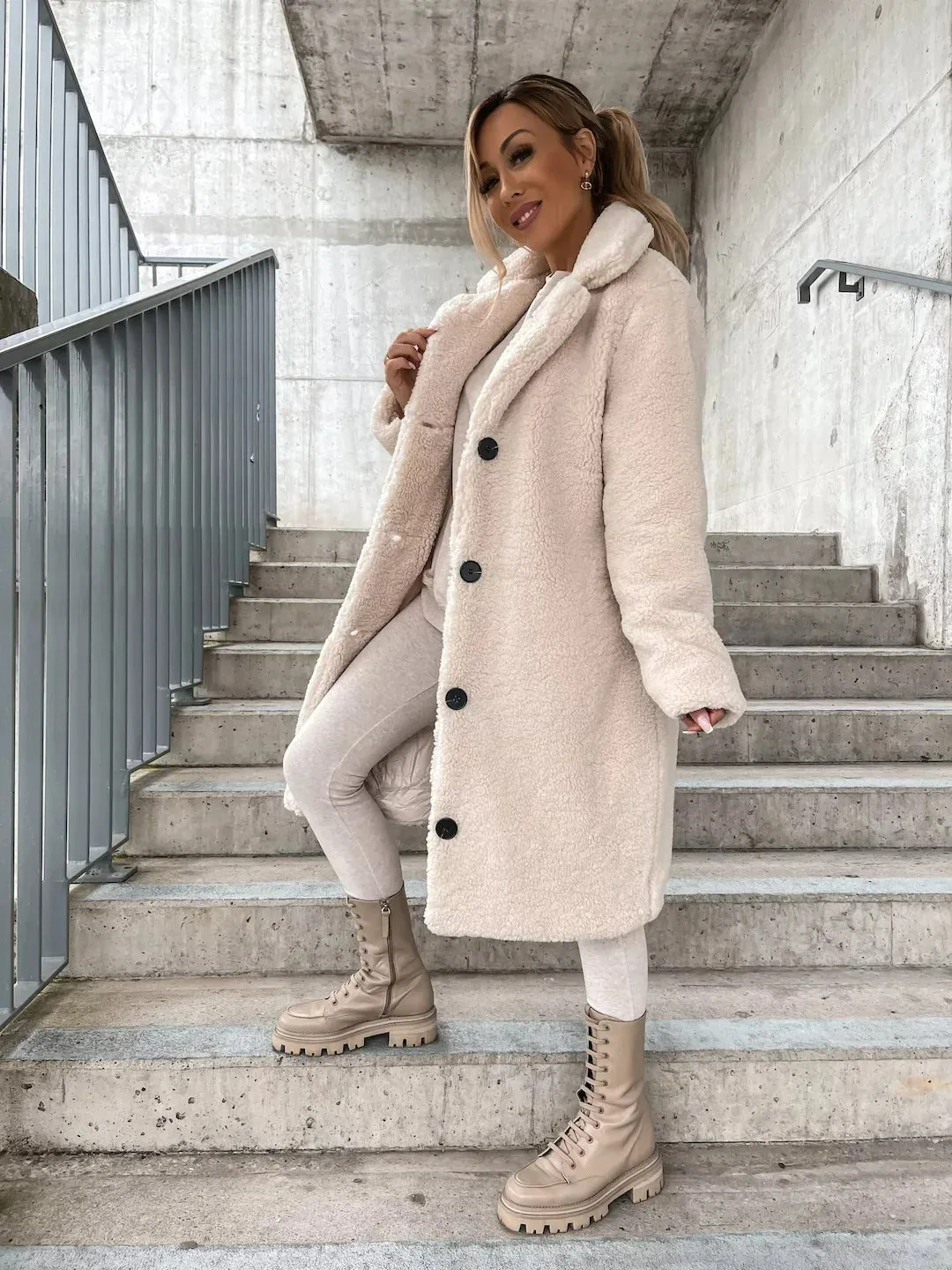 Women's Casual Soft Plush Teddy Trench Coat | Ideal for Autumn/Winter