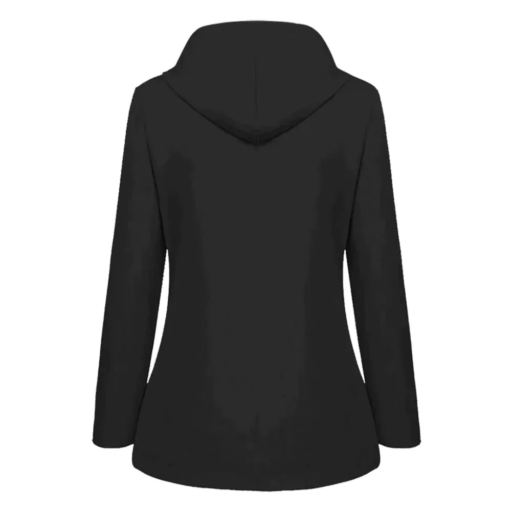 Women's Stylish Warm Fleece Lined Rain Coat with Hood | Ideal for Autumn/Winter